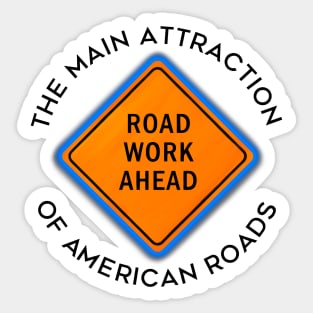 Road Work Sticker